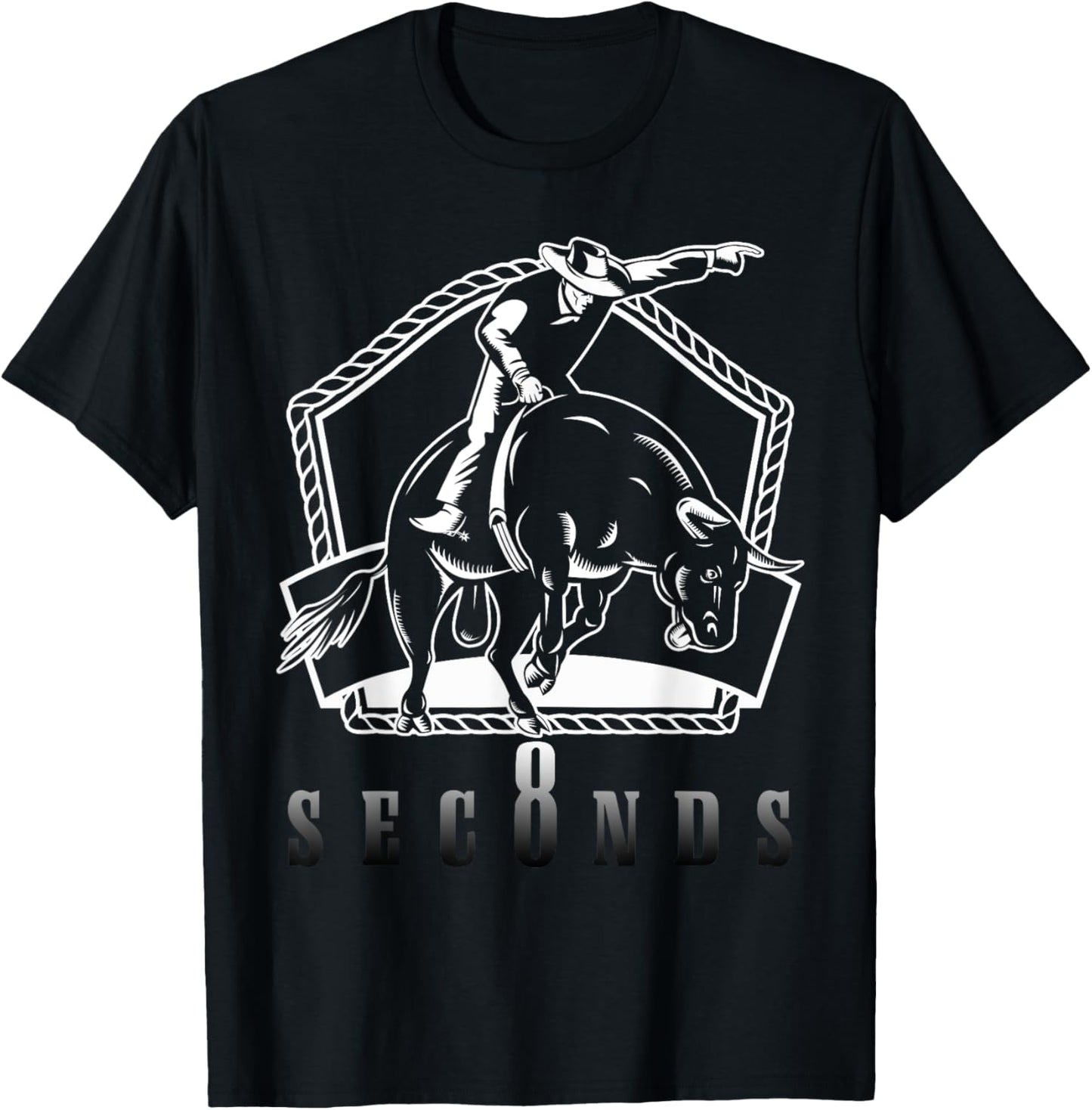 Cowboy Bull Riding Ask Me in Eight Seconds Western Rider T-Shirt