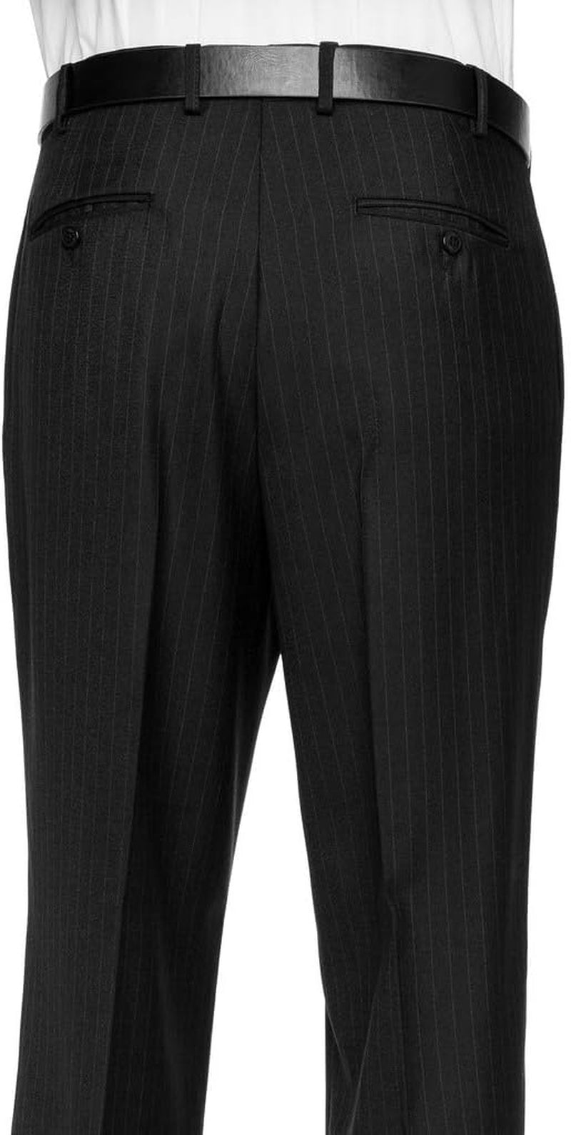 Mens Pleated Front Pin Striped Dress Pants
