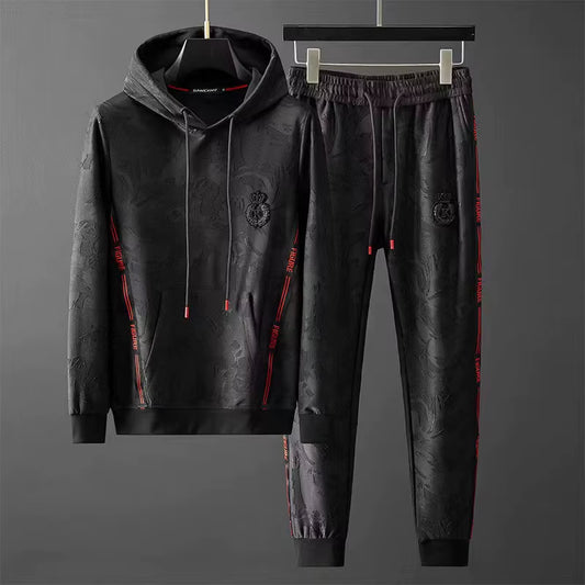 Autumn Mercerized Cotton Tide Brand European Printed Hot Diamond Sweater Men'S Long Sleeve round Neck Pullover T-Shirt Mens Wear